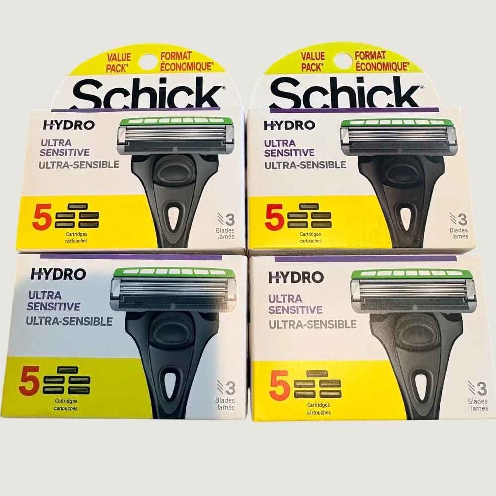 Schick Razor Refills Mens 20ct Hydro Ultra Sensitive 3 Blade NEW Value Pack 4pk